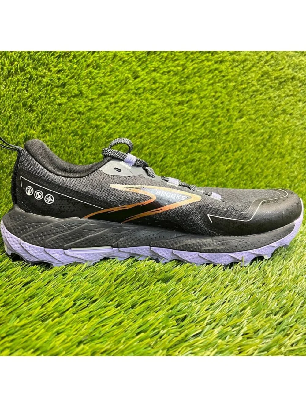 Brooks Cascadia 18 Womens Size 8 Black Purple Trail Running Shoes Sneakers